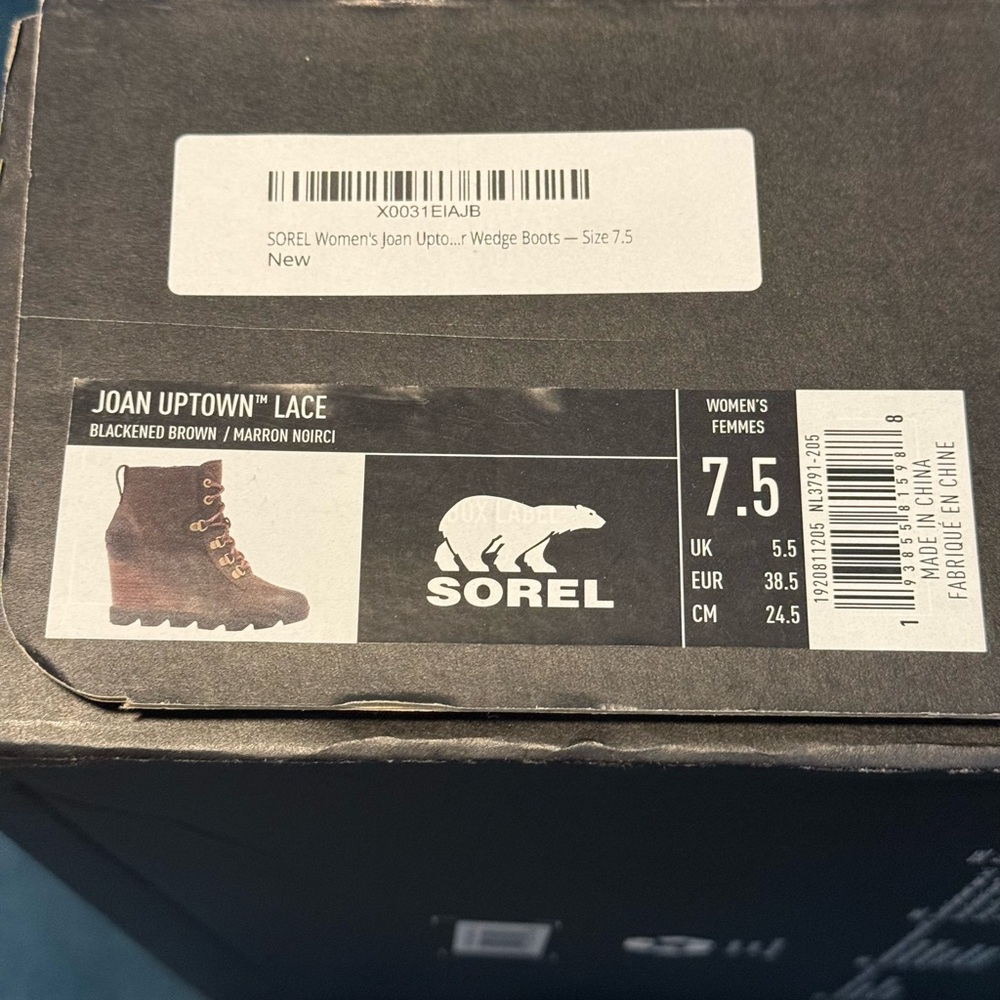 Sorel Joan Uptown Lace Wedge Boots - Dark Brown